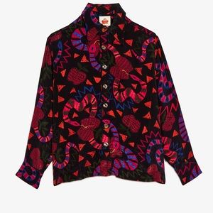 NEW WITH TAGs, Farm Rio Black Jungle Fruits Pajama Shirt, XL